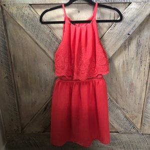 Dillards coral halter sundress